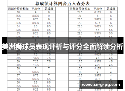 美洲狮球员表现评析与评分全面解读分析